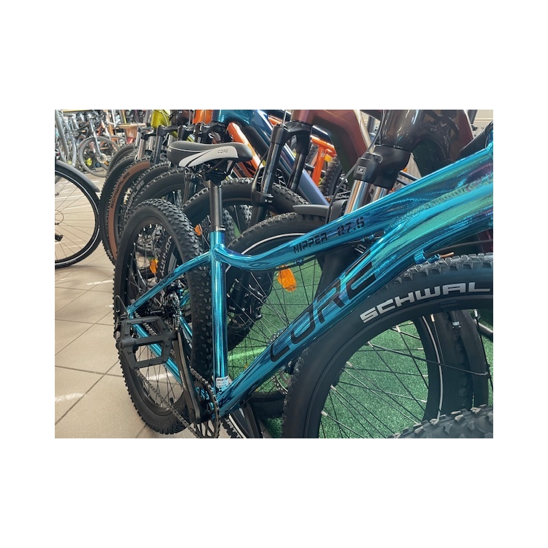 Horské juniorské kolo Core Razor 27,5" chromovaný modrý, váha 12.80kg model 2026