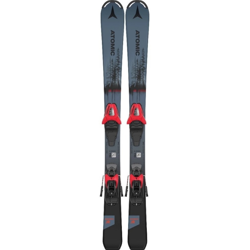 lyže dětské Atomic Maverick Jr. (100, 110, 120cm) + vázání Atomic C 5 GW barva šedo-modrá- model 2024